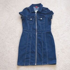 Guess Denim Zip-Front Dress